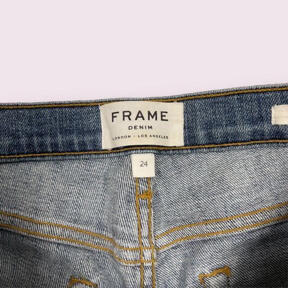 Frame Denim Jeans Le Boy Distressed Blue Jeans 24 Beaudry USA - Picture 5 of 11